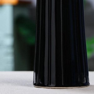 Ваза керамика настольная "Аврора", черная, 25 см