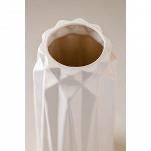 Ваза керамика настольная "Оригами", белая, 28 см