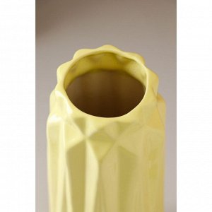 Ваза керамика настольная "Оригами", геометрия, жёлтая, 28 см