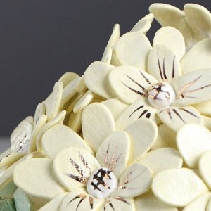 Ваза керамика настольная "Восточная", лепка цветы, 12 см, микс