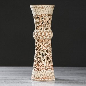 Ваза керамика настольная "Тария", резка, бежевая, 40 см, микс