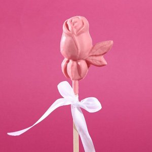 Шоколад фигурный «Розочка с листочком», рубиновый, 30 г 6344117