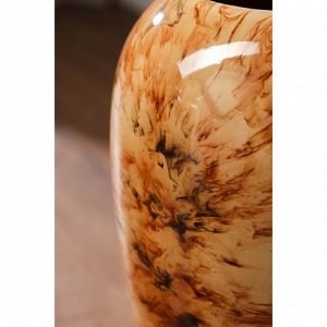 Ваза керамическая "Аурика", напольная, под мрамор, коричневая, 44 см, авторская работа
