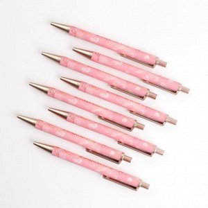 Ручка пластик «Розовые цветы», синяя паста, фурнитура розовое золото, 0,7 мм цена за 1 шт