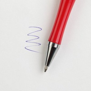 Ручка шариковая, синяя паста, пластик, 1.0 мм, на подложке-ваза «8 марта: Цветок»