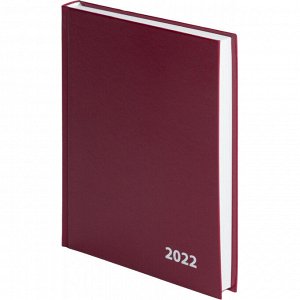 Ежедневник датированный 2022,бордо бумвинил,А5,160л, Attache Econ...