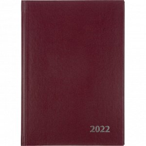 Ежедневник датированный 2022,бордо бумвинил,А5,160л, Attache Econ...