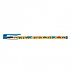 Ручка шариковая неавтоматическая HappyWrite.Машинки 0,5 мм синяя ...