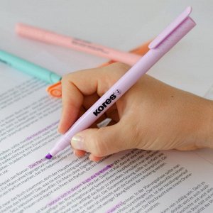 Набор тексовыделителей KORES HIGH LINER PASTEL 6цв 1-4 мм скош на...