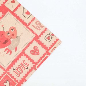 Бумага крафтовая «Почтовые марки», 50 ? 70 см