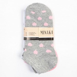 Набор носков женских (3 пары) MINAKU цвет серый/белый/розовый, (23 см)