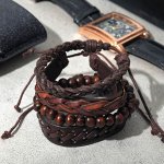 Браслет кожа &quot;Комель&quot;, цвет коричневый ,d=7,5см