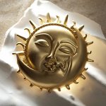 Брошь &quot;День и Ночь&quot;, цвет матовое золото
