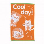 Полотенце детское Aquarelle МХ40 50/80 Cats cool day Ярко-оранжевый/белый 70