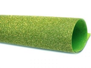 Фоамиран с глиттером А4 светло-зеленый 1 лист