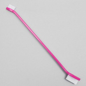 Зубная щётка двухсторонняя, набор 2 шт., розовая и зелёная