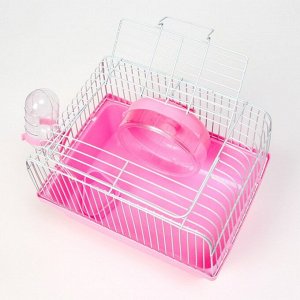 Клетка для грызунов 23 х 17 х 17 см, розовая