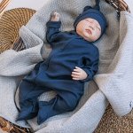 Комбинезон слип с шапочкой &quot;Юный Джентльмен&quot;, синий