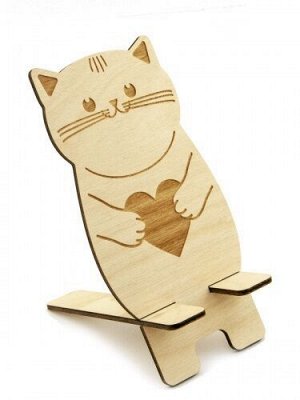 Подставка для телефона "Котик с сердечком" сборная модель