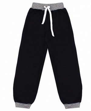 Радуга дети Чёрные спортивные брюки для мальчика 8243-МС17