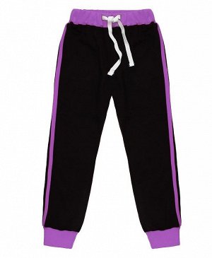 Спортивный комплект для девочки с розовым джемпером и черными брюками