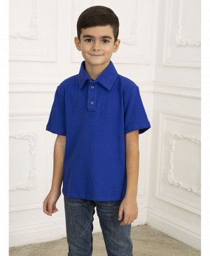 Синяя рубашка-поло с коротким рукавом 72742-МШ21