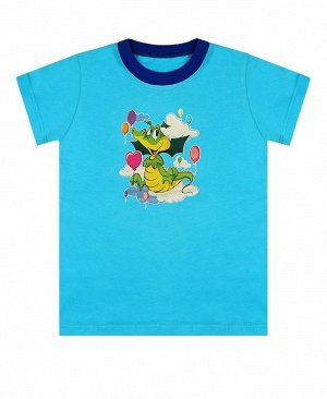 Бирюзовая футболка для мальчика 80713-МЛС19