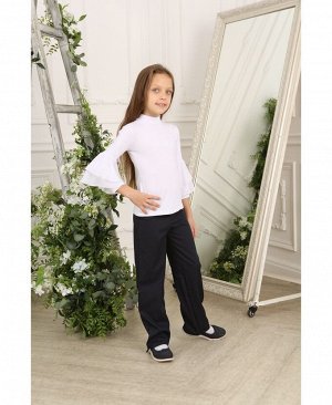 Широкие синие брюки для девочки. 85052-ДШ21