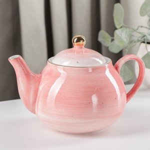 Сервиз чайный «Млечный путь», 15 предметов: 6 чашек, 6 блюдец, молочник, чайник, сахарница, цвет розовый