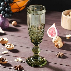 Набор бокалов стеклянных для шампанского Magistro «Ла-Манш», 160 мл, 7?20 см, 6 шт, цвет зелёный