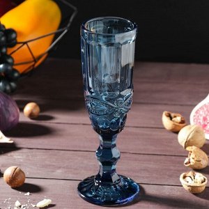 Набор бокалов для шампанского Magistro «Ла-Манш», 160 мл, 7x20 см, 6 шт, цвет синий