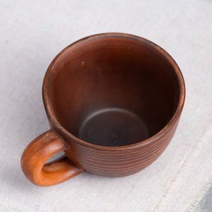 Чашка "Капучино", гладкая, красная глина, 0.15 л, микс