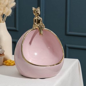 Конфетница «Кошечка», 20x19x26 см, цвет розовый