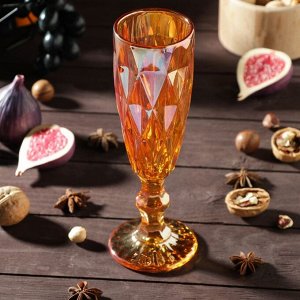 Бокал стеклянный для шампанского Magistro «Круиз», 160 мл, 7x20 см, цвет янтарный
