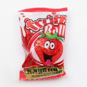 Жевательная резинка Fruit Ball с начинкой клубника, 4 г