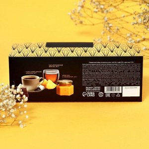Подарочный набор «Успехов во всём»: чай чёрный: тропические фрукты 50 г., кофе молотый: швейцарский шоколад 50 г., крем-мед с апельсином 120 г.