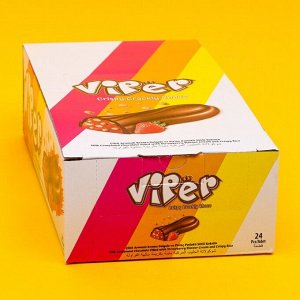 Молочный шоколад Viper c начинкой из клубничных сливок и слоеного риса, 22 г