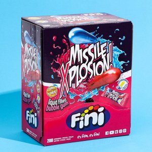 Жевательная резинка FINI «Взрыв ракеты с жидкой начинкой», с клубничным вкусом, 5,5 г