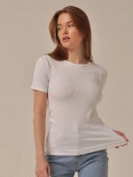 MA979 MAGLIA MANICA CORTA RIB (Mirey) Футболка женская в рубчик с коротким рукавом
