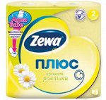 Бумага туалетная  ЗЕВА + 4 рул.2-х.сл.Ромашка  желтая(аром.)*24