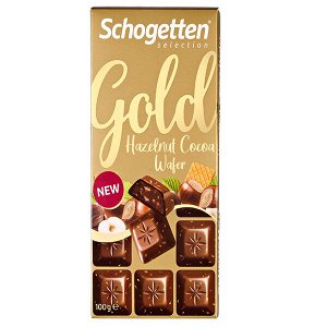 Шоколад SCHOGETTEN GOLD Hazelnut Cocoa Wafer 100 г 1уп. х 15 шт.
