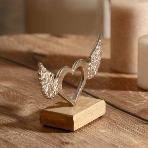 Сувенир "Сердце с крыльями" на подставке 15х5х9 см