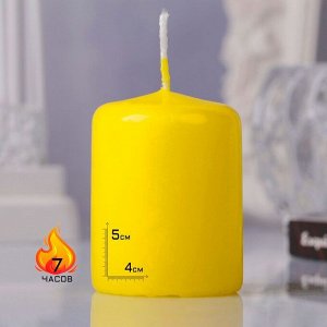 Свеча - цилиндр, 4х5см, 7 ч, 47 г, желтая