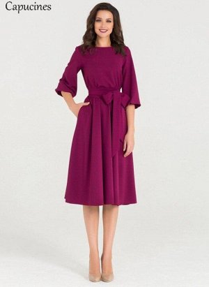 Элегантное платье для статной дамы цвет розовая фукси 52-54-56р