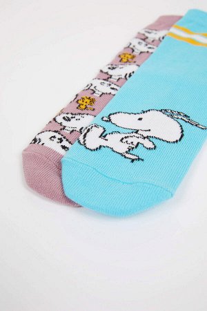 Набор из 2 длинных носков для девочек с лицензией Snoopy из хлопка