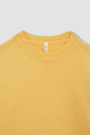 Двусторонний свитер с круглым вырезом для девочек