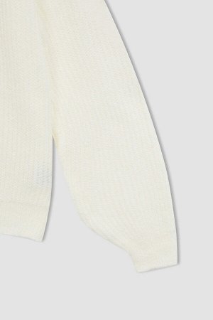 Мягкий вязаный свитер с круглым вырезом и круглым вырезом для девочек