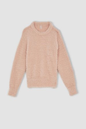 Мягкий свитер с круглым вырезом для девочек