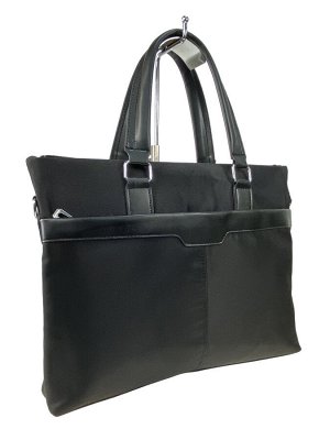 Деловой мужской портфель из текстиля и экокожи, цвет чёрный