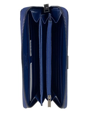 Женский кошелёк-портмоне из натуральной кожи, цвет синий